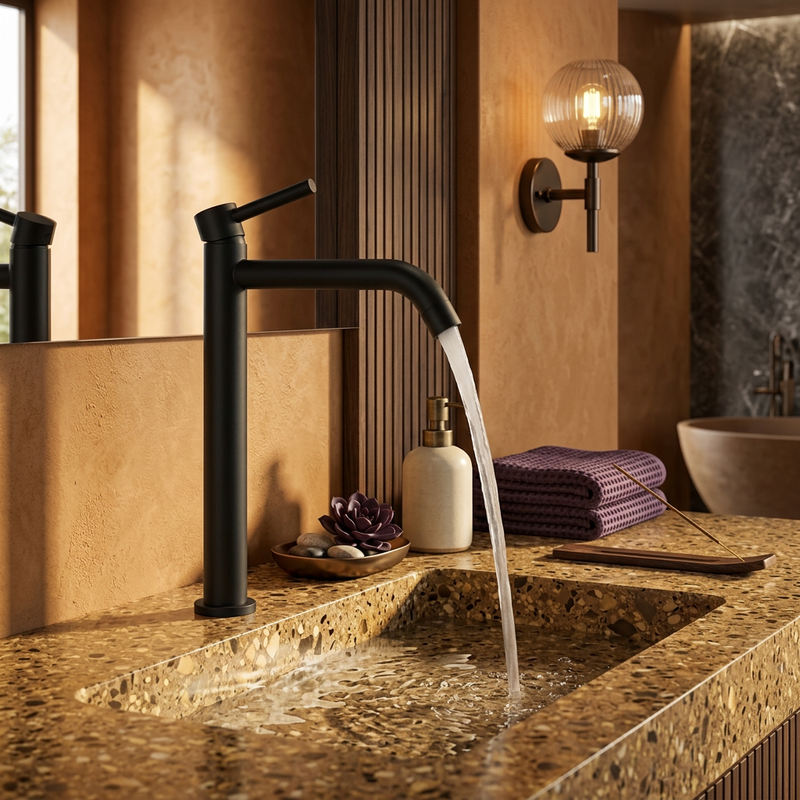 Mitigeur Lavabo | Édition Premium — Signature Noir & Or Brossé — vue 4