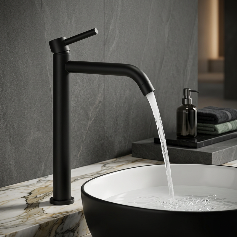 Mitigeur Lavabo Bicolore Noir & Or Brossé | Édition Premium