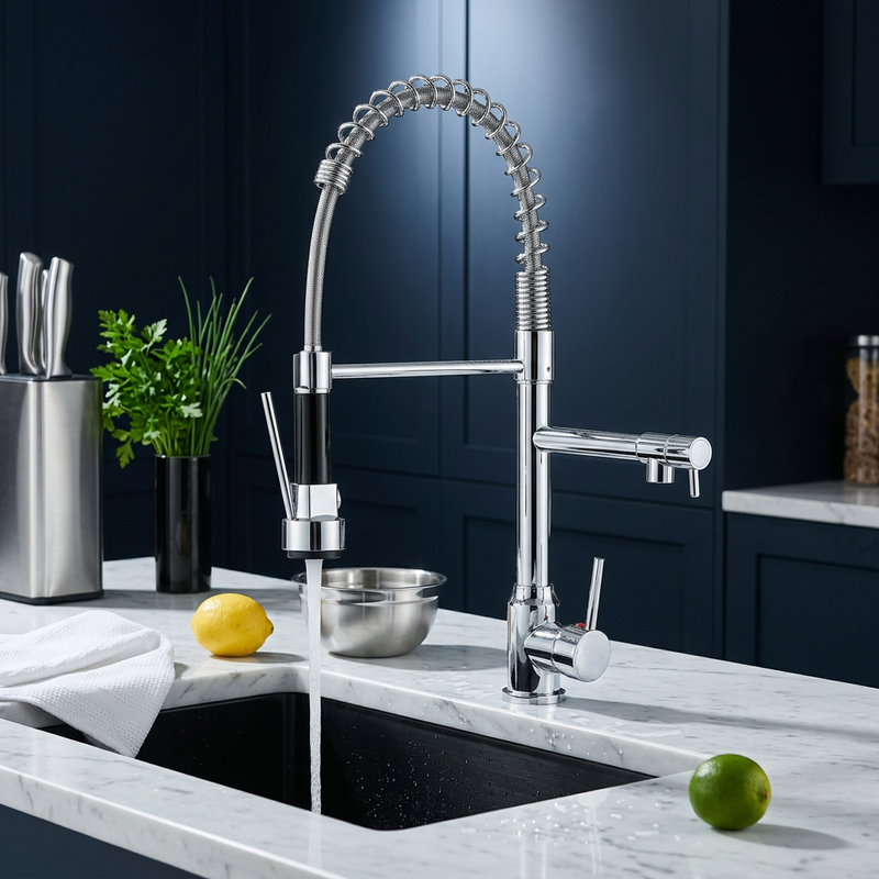 Robinet Cuisine Extractible à Ressort | Douchette — 4 Finitions — vue 3