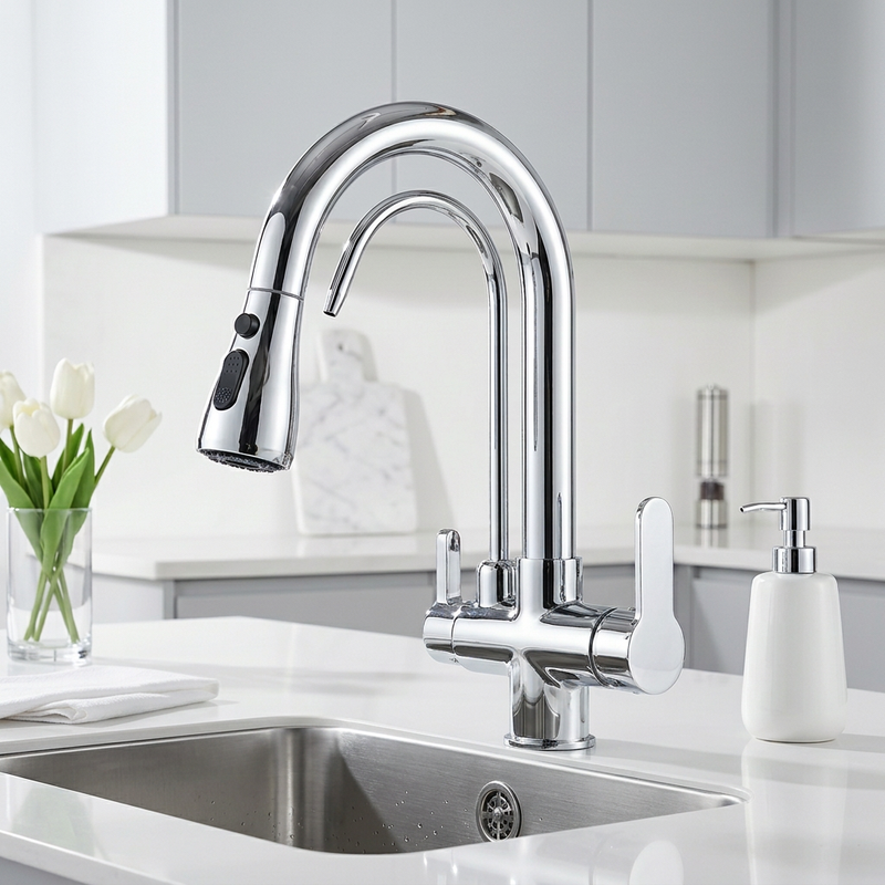 Robinet Cuisine Filtrant 3 Voies | Eau Pure — 7 Finitions — vue 4