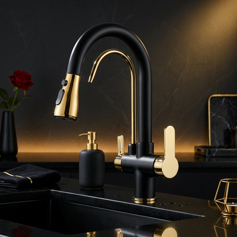 Robinet Cuisine Filtrant 3 Voies | Eau Pure — 7 Finitions — vue 3