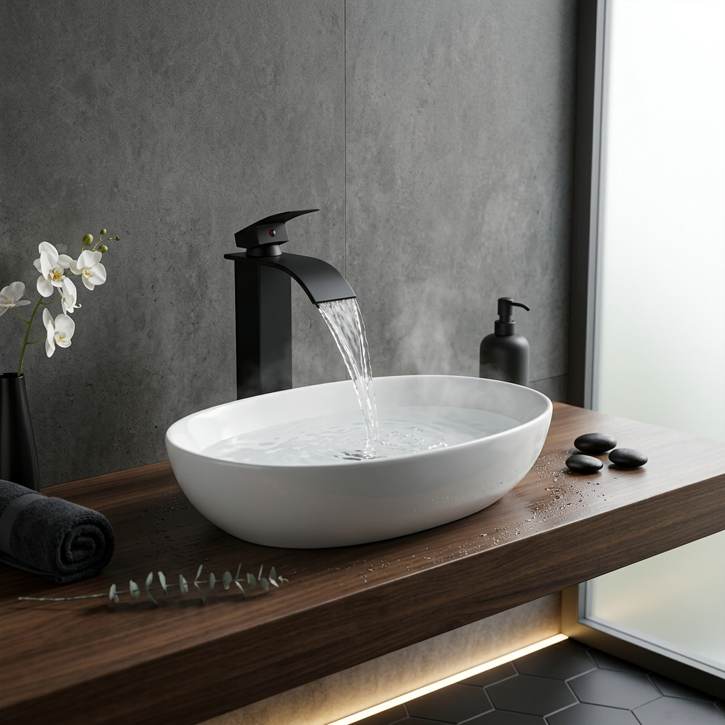 Mitigeur Lavabo Cascade Laiton Massif | Effet Waterfall